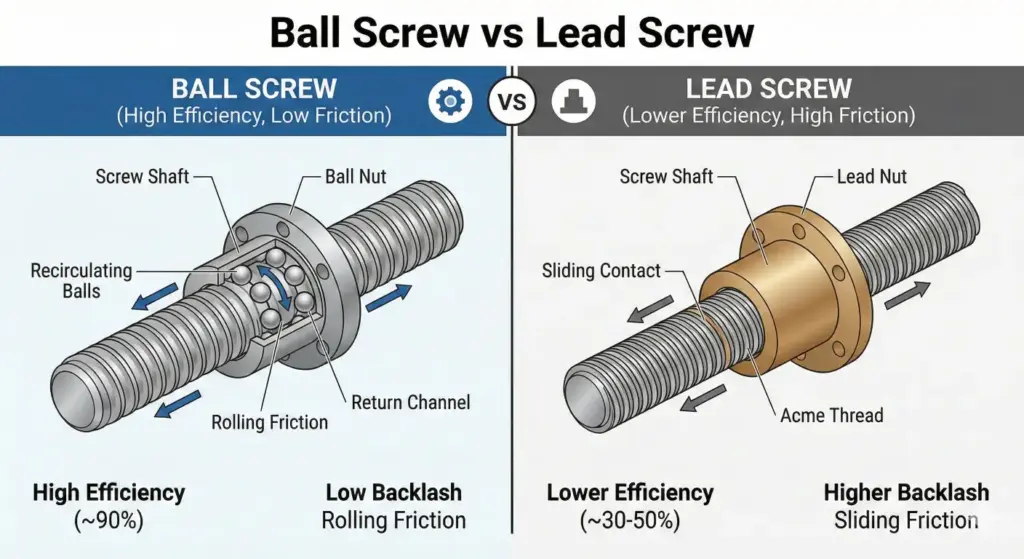 Ball Screw vs Lead Screw